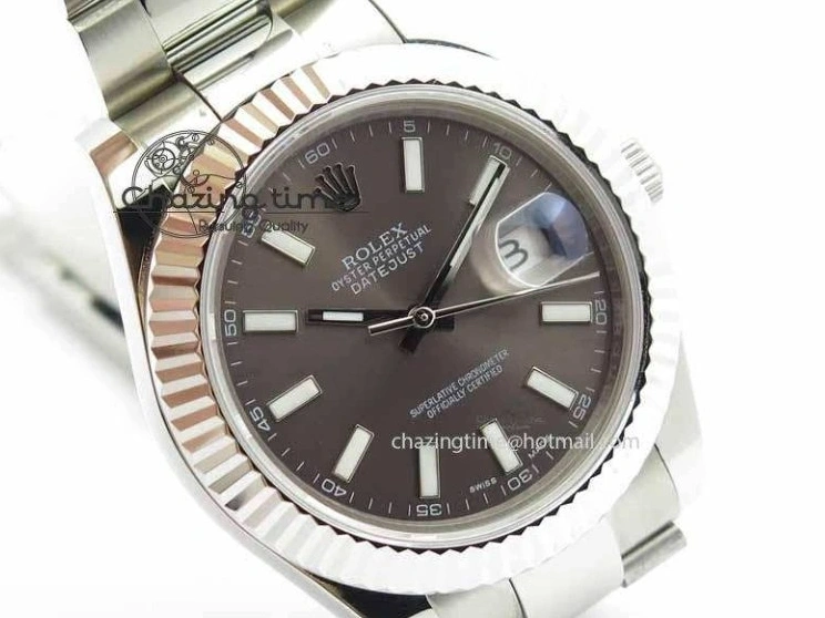 MiroTime 0325 Tailored DateJust II 41mm SS BP Maker Best Edition Dark Gray Dial On SS Bracelet SA 3735